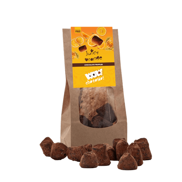 Trufas de chocolate con naranja confitada - Edición navideña - Bolsa biodegradable 130g