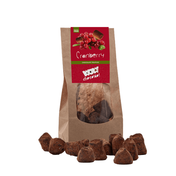 Trufas de chocolate con arándanos rojos - Bolsa biodegradable 130g