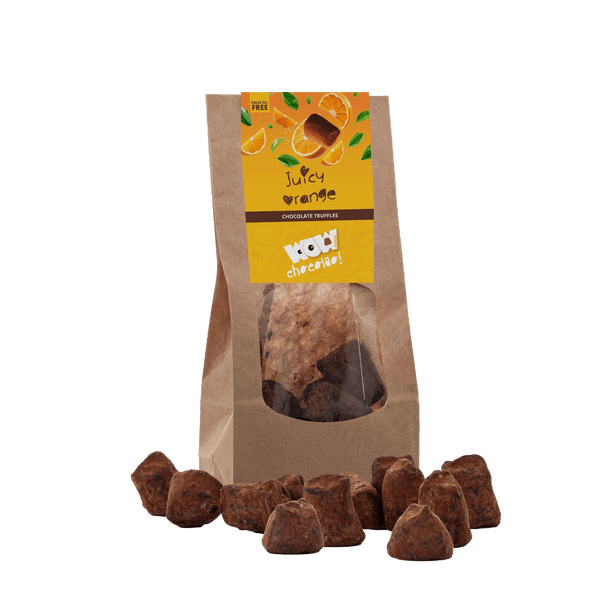 Trufas de chocolate con naranja jugosa - Bolsa biodegradable 130g