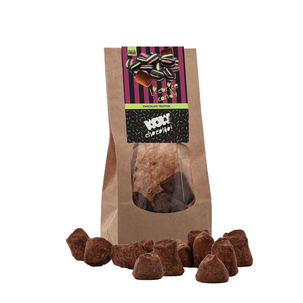 Trufas de chocolate con regaliz - Bolsa biodegradable 130g