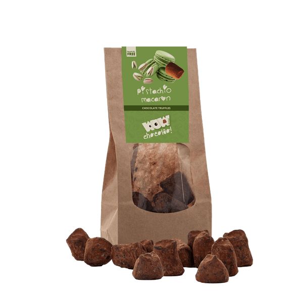 Trufas de chocolate con macaron de pistacho - Bolsa biodegradable 130g