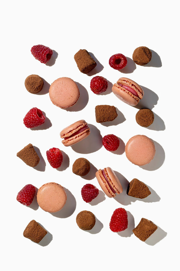 Trufas de chocolate con macaron de frambuesa - al por mayor