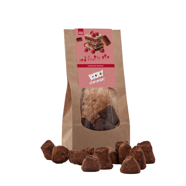 Trufas de chocolate con tarta de frutos rojos - Bolsa biodegradable 130g