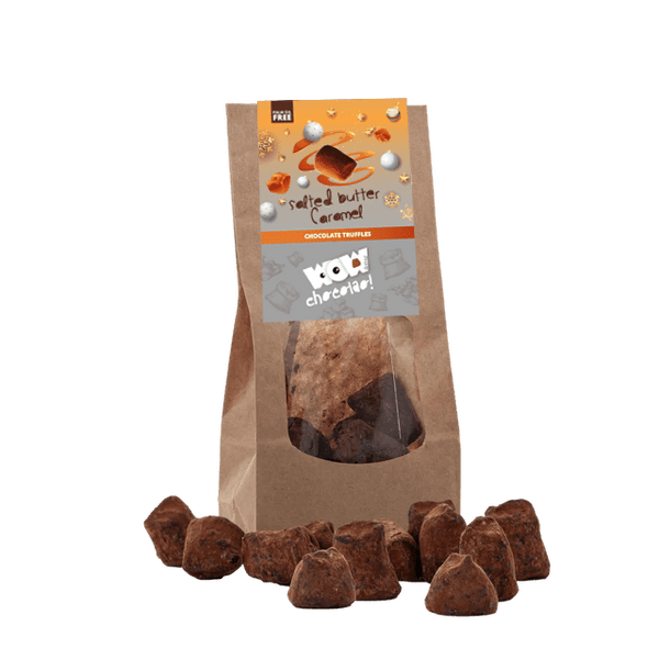 Trufas de chocolate con caramelo salado - Edición navideña - Bolsas biodegradables 130g