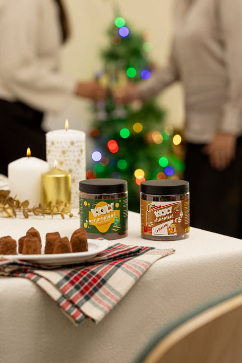 Champagner Weihnachts-Trüffel Geschenkglas 130g | Sprudelnde Festtagsschokolade