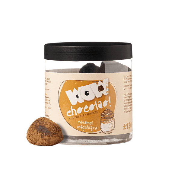 Tarro de regalo de trufas de chocolate Caramel Macchiato 130g | Chocolate con café