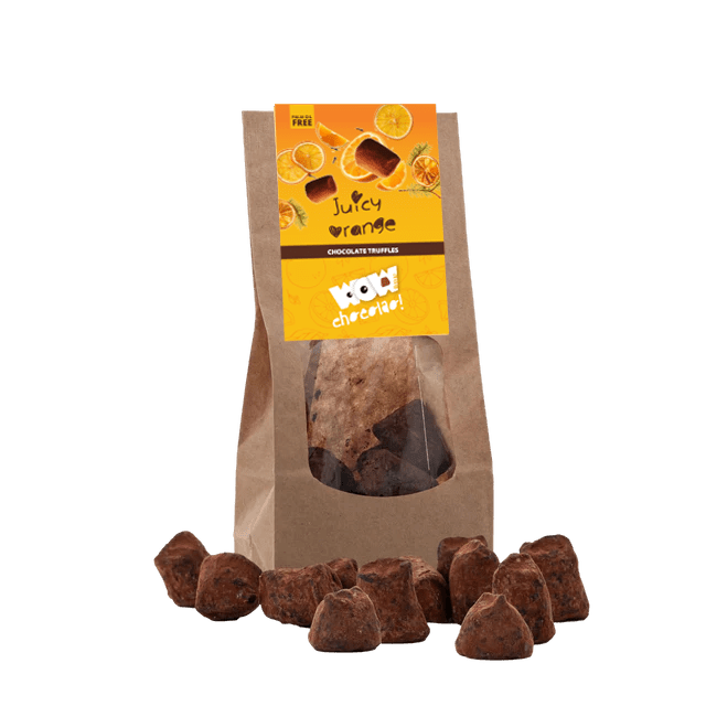 Confit Orange chocolate truffles - Christmas Edition - Biodegradable bag 130g - WOW Chocolao!