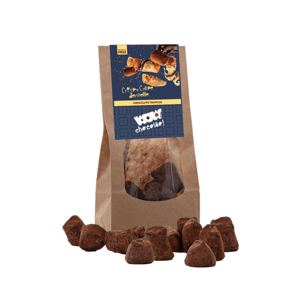 Crispy Crepe Dentelle Chocolate Truffles - Biodegradable bags 130g - WOW Chocolao!