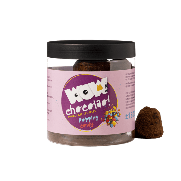 Tarro de regalo de trufas de chocolate con azúcar efervescente 130g | Chocolate con caramelos explosivos