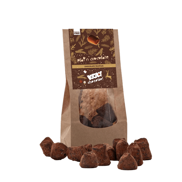 Plain Chocolate Truffles - Christmas Edition - Biodegradable bag 130g - WOW Chocolao!
