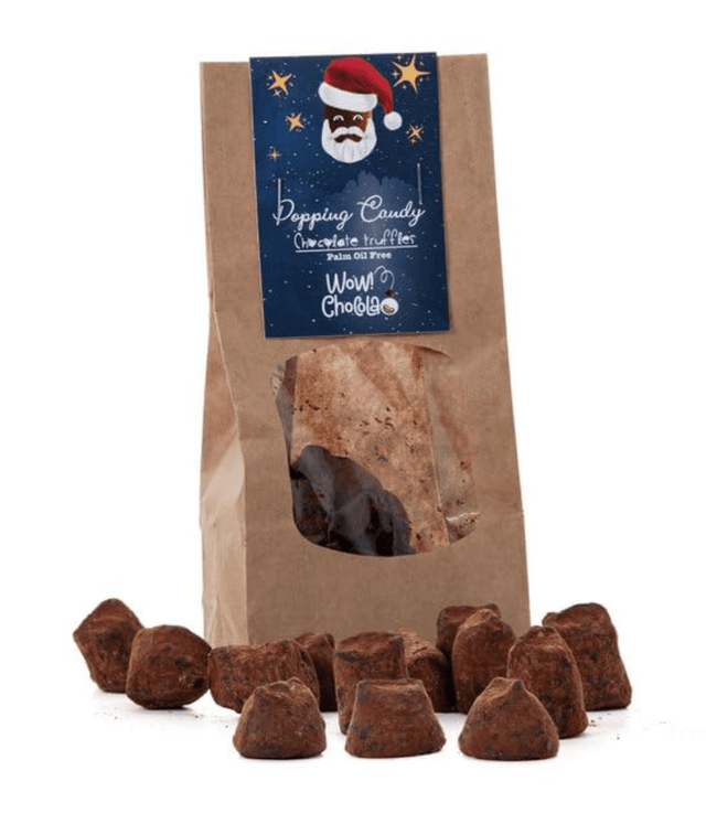 Popping Candy Chocolate Truffles - Christmas Edition - Biodegradable bag 130g - WOW Chocolao!