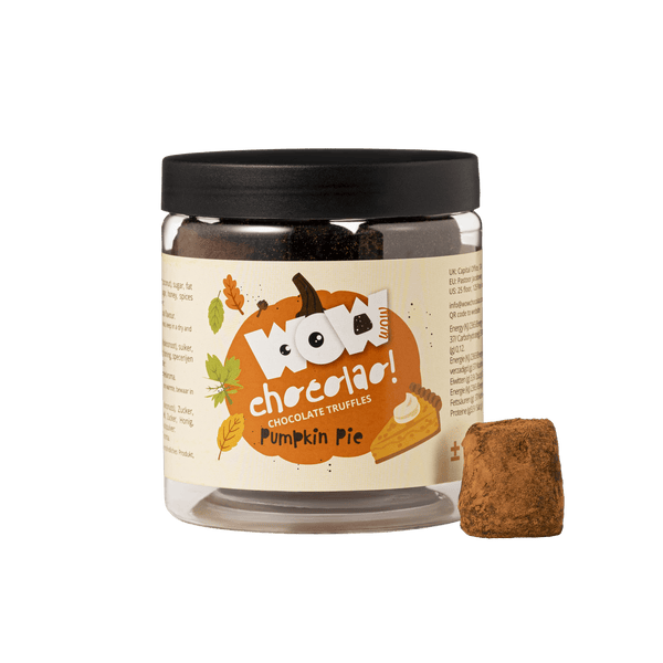 Tarro de regalo de trufas de chocolate con pastel de calabaza 130g | Chocolate de postre otoñal