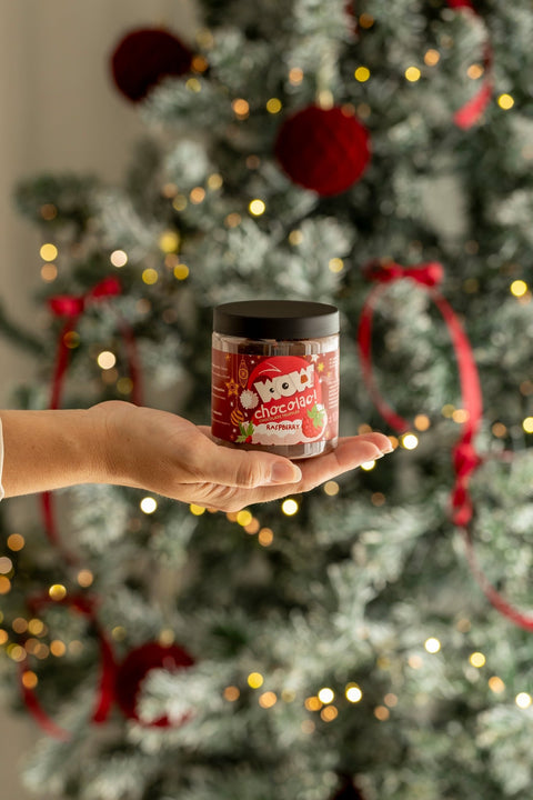 Raspberry Chocolate Truffles - Christmas Edition - Gifting jar 130g - WOW Chocolao!