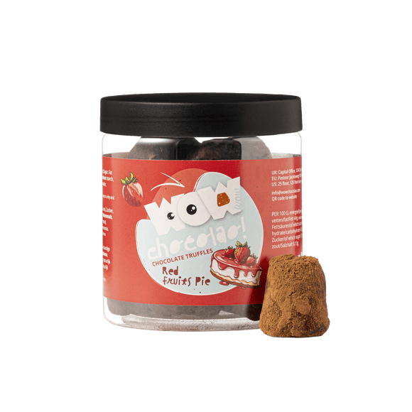Red Fruits Pie Chocolate Truffles Gift Jar 130g | Fruity Dessert Chocolate - WOW Chocolao!